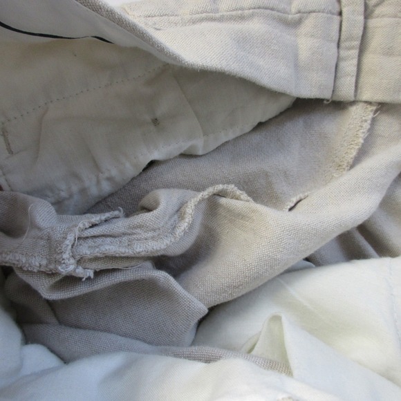 Club Room Pleated Dress Pants Men 33 Beige Linen Trouser Casual Work Office 490 - Picture 4 of 16